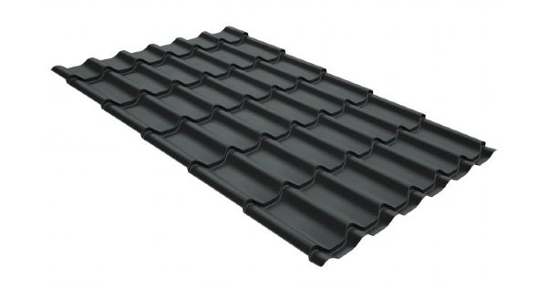 Металлочерепица классик GL 0,5 GreenCoat Pural Matt RR 23 темно-серый (RAL 7024 мокрый асфальт) купить в Калуге