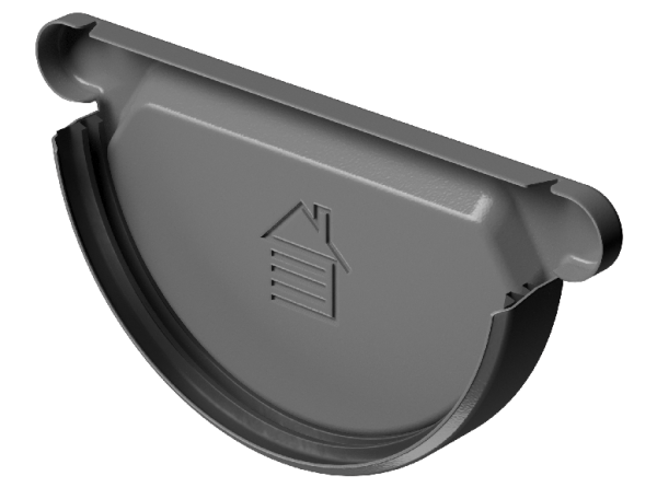 Заглушка желоба D125 Döcke STAL PREMIUM Графит, (RAL 7024) купить в Калуге