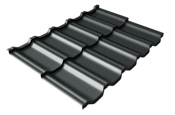 Металлочерепица модульная Квинта Uno Grand Line c 3D резом 0,5 Satin RAL 7016 антрацитово-серый купить в Калуге