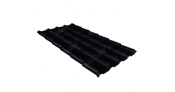 Металлочерепица камея 0,45 Drap RAL 9005 черный купить в Калуге