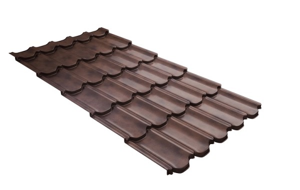Металлочерепица квинта плюс с  3D резом 0,45 Safari Twincolor Brown купить в Калуге