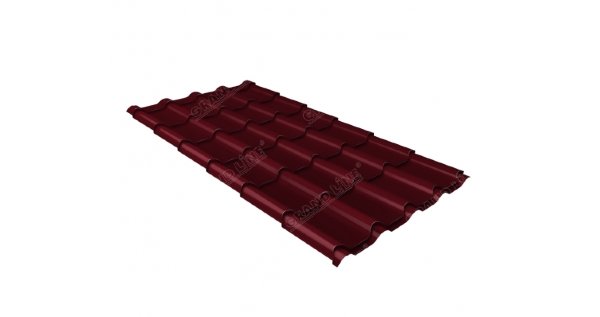 Металлочерепица камея 0,45 Drap RAL 3005 красное вино купить в Калуге
