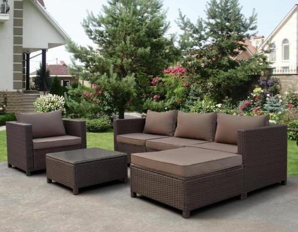 Комплект мебели AFINA плетеной из иск. ротанга YR821A Brown/Beige купить в Калуге