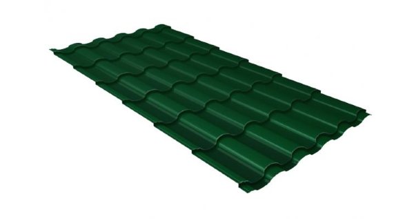 Металлочерепица кредо 0,5 Satin RAL 6005 зеленый мох купить в Калуге