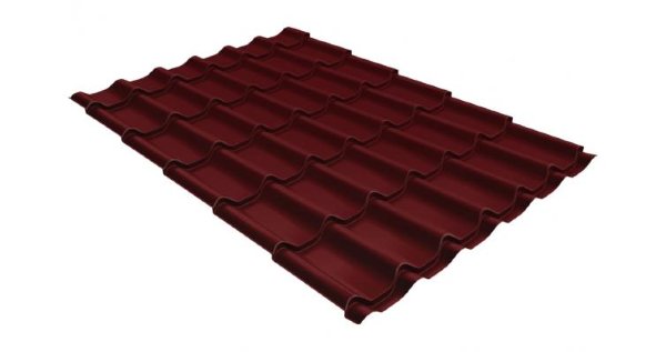 Металлочерепица классик GL 0,5 Velur20 RAL 3005 красное вино купить в Калуге