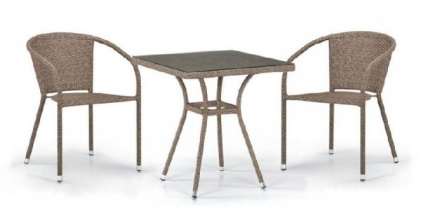 Комплект плетеной мебели AFINA из иск. ротанга T282BNT/Y137C-W56 Light Brown 2Pcs купить в Калуге