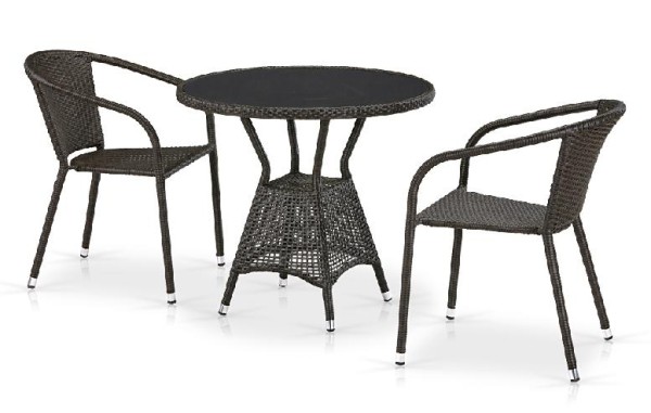 Комплект плетеной мебели AFINA из иск. ротанга T707ANS/Y137C-W53 Brown 2Pcs купить в Калуге