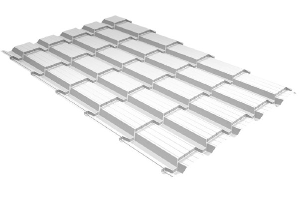Металлочерепица GL квадро профи 0,5 Satin RAL 9003 сигнальный белый купить в Калуге