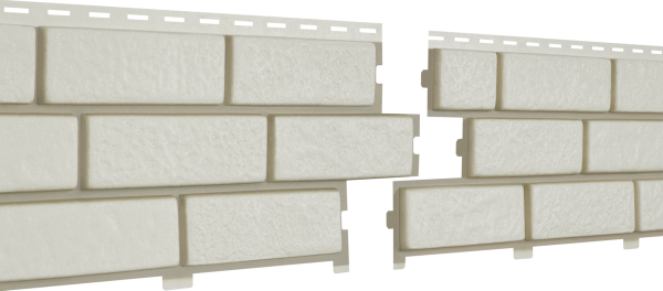 Фасадная панель Ю-Пласт Стоун Хаус Кирпич с декорированным швом Белый купить в Калуге