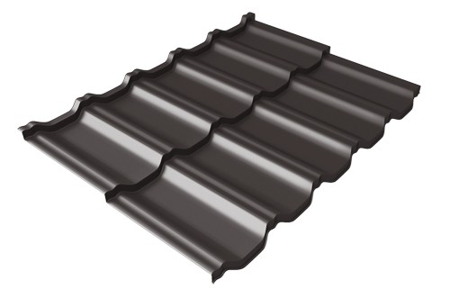Металлочерепица модульная Квинта Uno Grand Line c 3D резом 0,5 Satin Мatt RR 32 темно-коричневый купить в Калуге