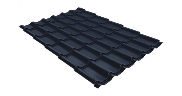 Металлочерепица классик 0,5 Satin RAL 7024 мокрый асфальт купить в Калуге