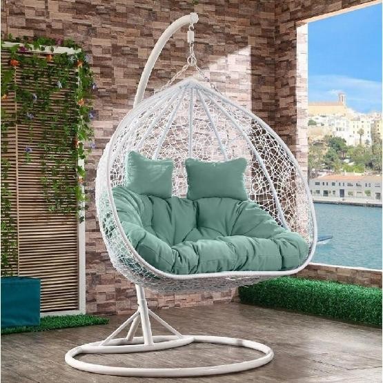 Кресло Подвесное из искусственного ротанга AFM-109A White/Green купить в Калуге