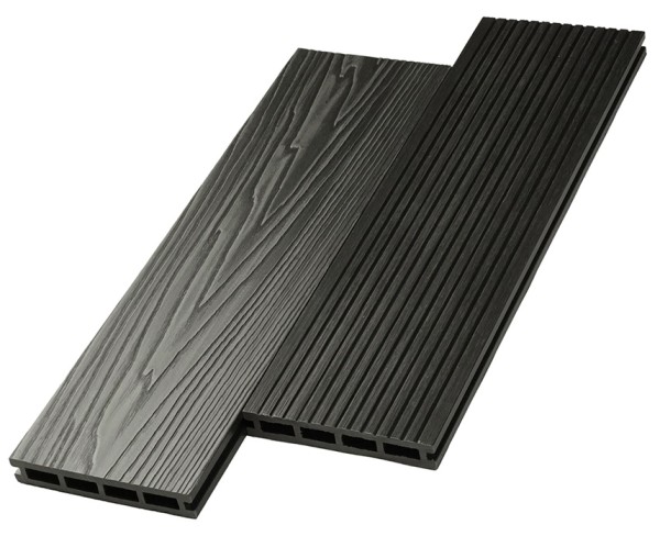 Террасная доска ДПК NanoWood двусторонняя New 3D тиснение + вельвет Графит купить в Калуге