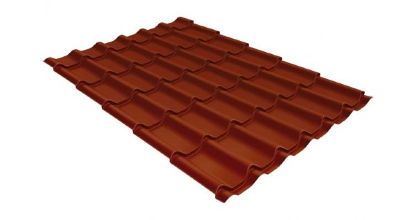 Металлочерепица классик GL 0,5 Velur20 RAL 8004 терракота купить в Калуге