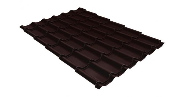 Металлочерепица классик GL 0,5 Velur20 RAL 8017 шоколад купить в Калуге