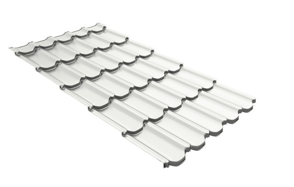 Металлочерепица квинта плюс с 3D резом 0,5 Satin RAL 9003 сигнальный белый купить в Калуге