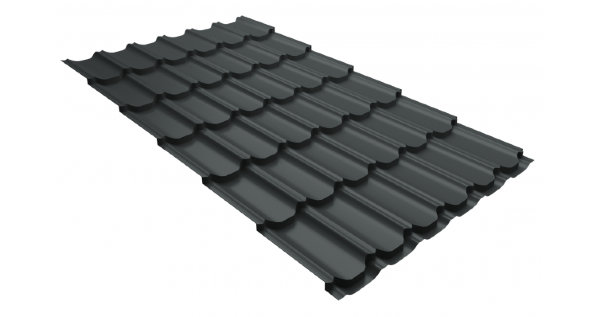 Металлочерепица квинта плюс 0,5 GreenCoat Pural Matt RR 23 темно-серый (RAL 7024 мокрый асфальт) купить в Калуге