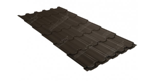 Металлочерепица квинта плюс 0,5 GreenCoat Pural Matt RR 32 темно-коричневый (RAL 8019 серо-коричневый) купить в Калуге