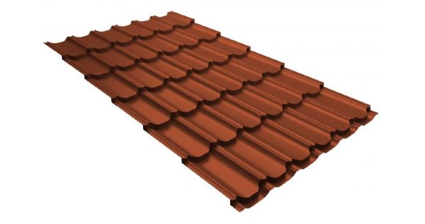 Металлочерепица квинта плюс 0,5 GreenCoat Pural RR 750 кирпично-красный (RAL 8004 терракота) купить в Калуге